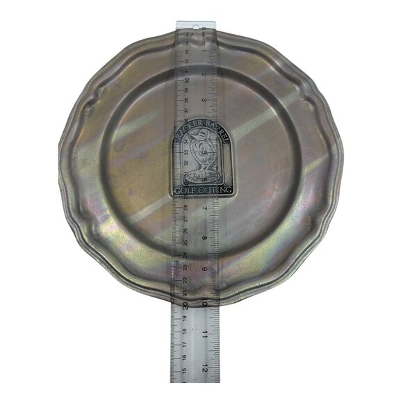 Vintage Cracker Barrel Golf Outing Memorabilia Carson Pewter Plate 10" USA - Picture 11 of 12